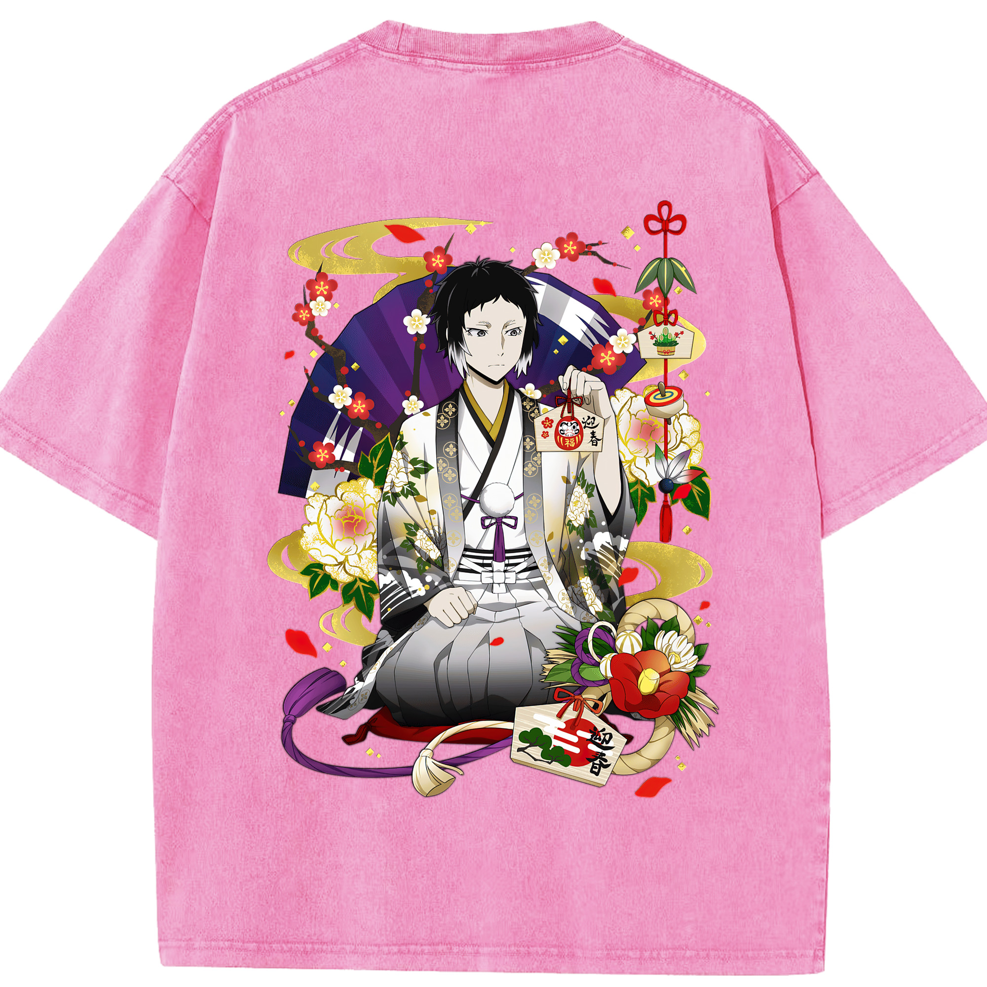 （画像用） 文豪ストレイドッグス Bungo Stray Dogs 綿100% ヴィンテージ風 半袖Tシャツ（背面プリント）